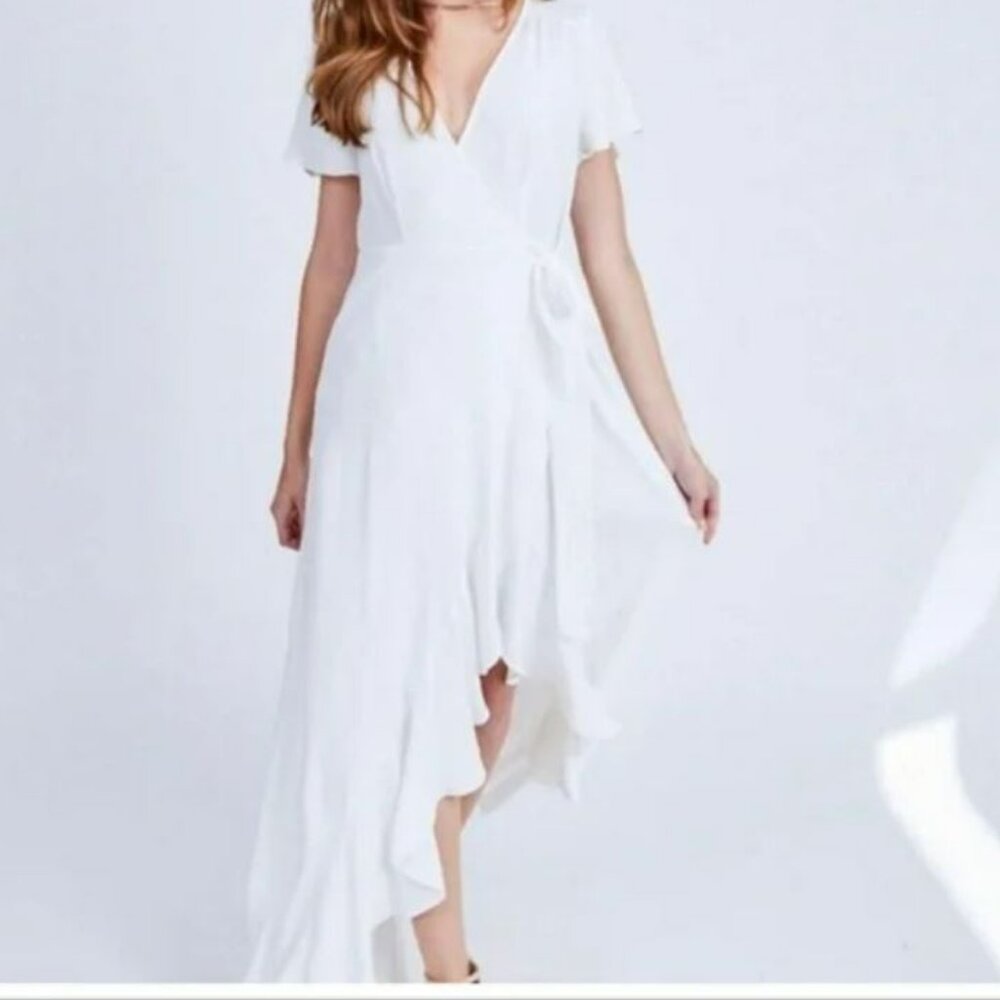 Altar'd State- Springvale Maxi Wrap Dress w Flutter Sleeves
